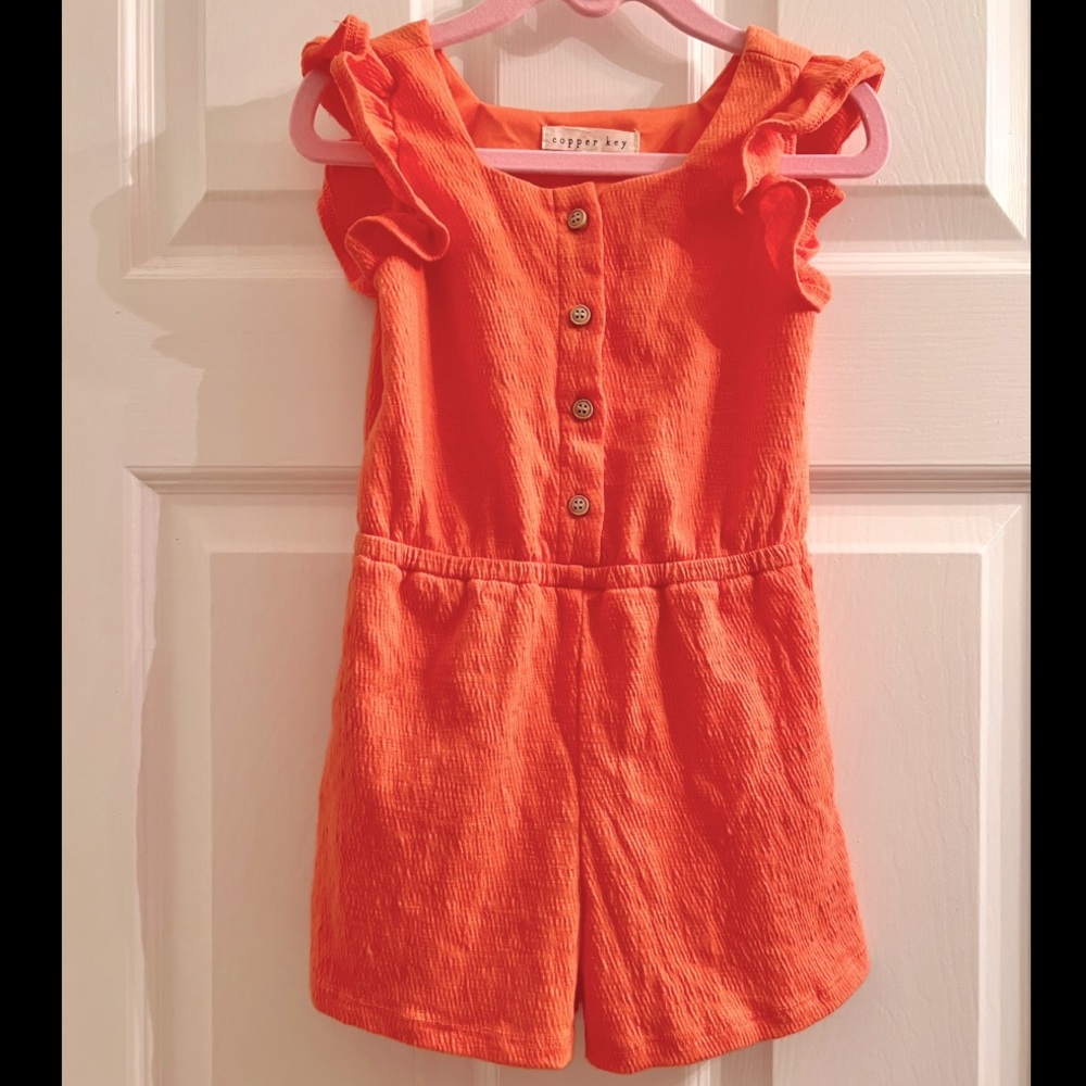 copper key | Tangerine Romper | Size 5